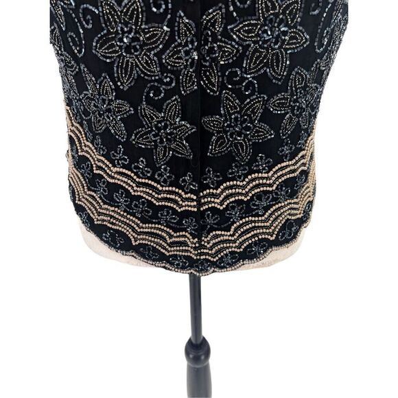 Pappell boutique 100% silk beaded Evening blouse size medium. - Picture 7 of 12